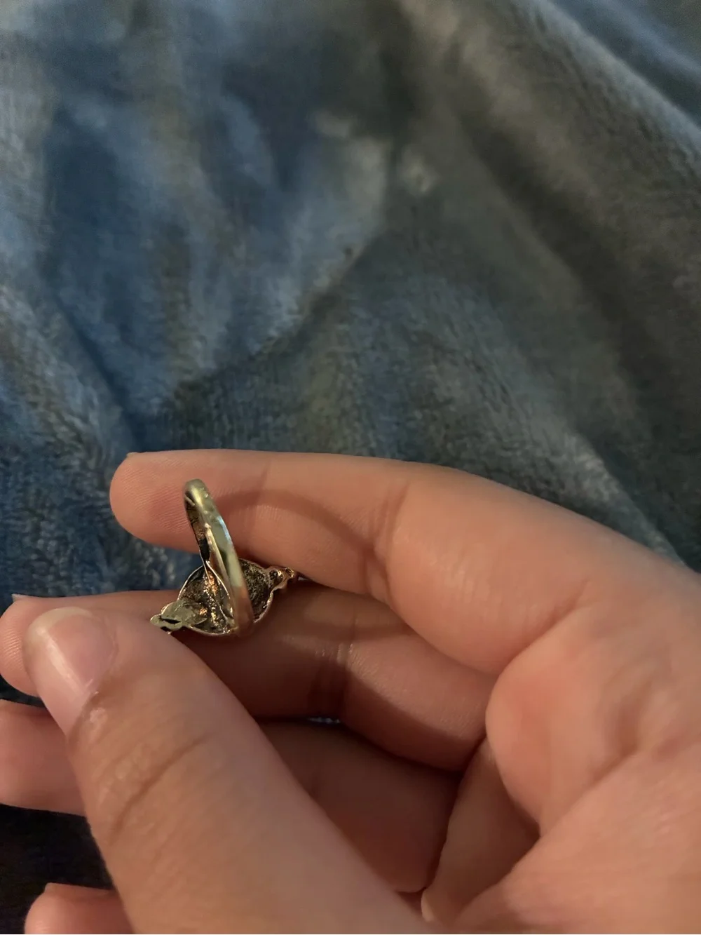 Vintage Antique Boho Silver Oxidized Statement Ring